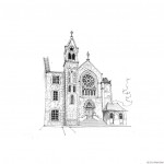 Illustrations jardins nantais - Jardin des Oblates - L'église